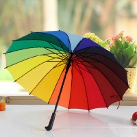 Радужный зонт трость 16 цветов